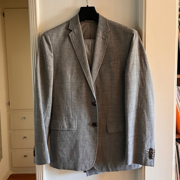 Gray Banana Republic Suit Wool Linen Blend - Picture 8 of 8